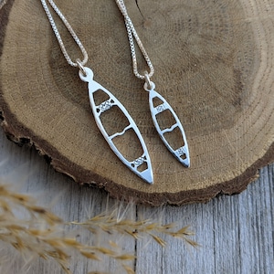 Silver Canoe Necklace