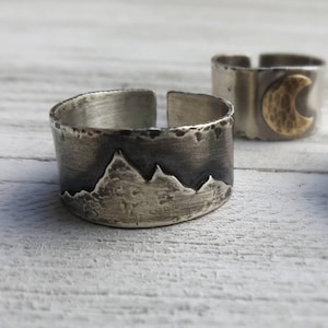 Mountain Peaks Ring- silver mountain range ring