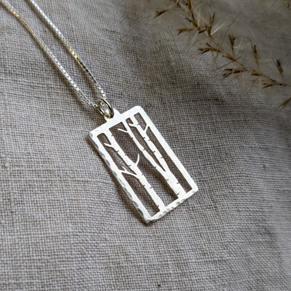 Birch Trees Necklace Etsy