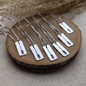 Paddle On - sterling silver canoe paddle necklace