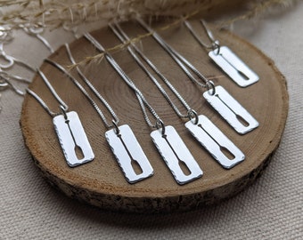 Paddle On - sterling silver canoe paddle necklace
