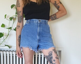 Vintage size 29 Chic jean shorts / vintage calvin klein levis gap tommy polo denim 90s shorts / vintage denim button fly soft worn denim