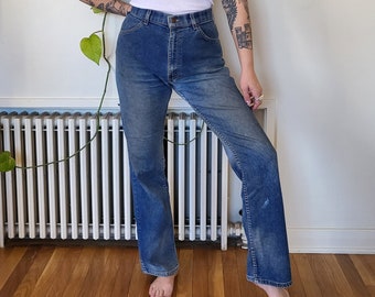 Vintage size 33 Levis jeans super soft 70s denim / stretch soft worn 60s 70s Levis dark wash stretch jeans / "With A Skosh More Room" Levis