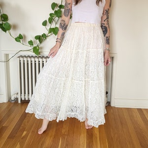 White lace skirt 90s clearance