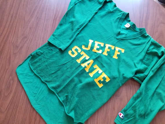 Vintage Champion 50s green rayon Jeff State footba
