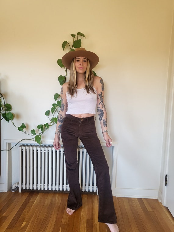 Vintage Size 26 Brown Corduroy Pants / Size 25 Brown Corduroy