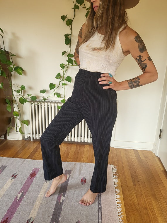 Vintage size 26 black and white stripe pants / vi… - image 5