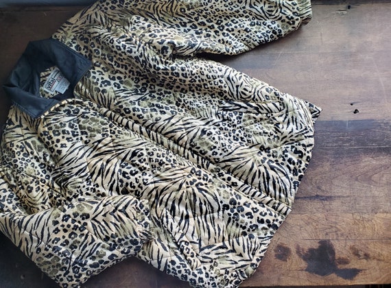 Vintage silk leopard animal quilted patchwork jack