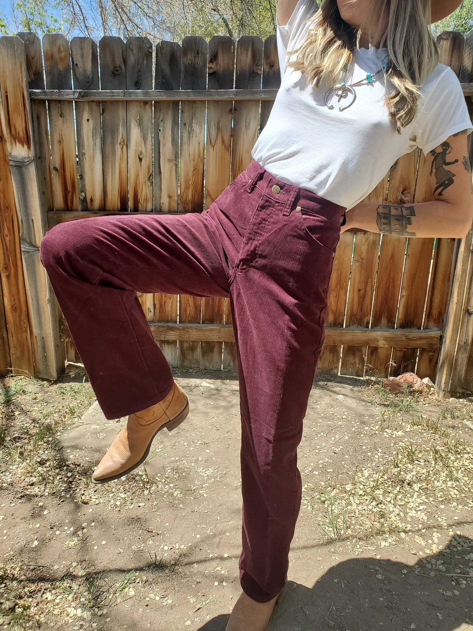 Vintage size 29 burgundy Lee corduroy pants / NOS red wine Etsy