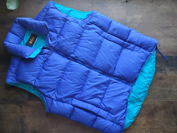 Vintage REI puffy goose down colorblock 90s vest /