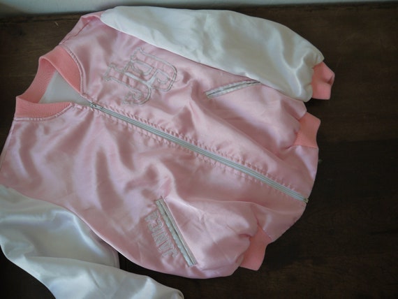 Vintage pink satin souvenir jacket / vintage pink