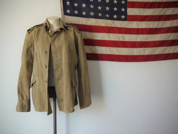 Vintage Russian military jacket / vintage USSR gun