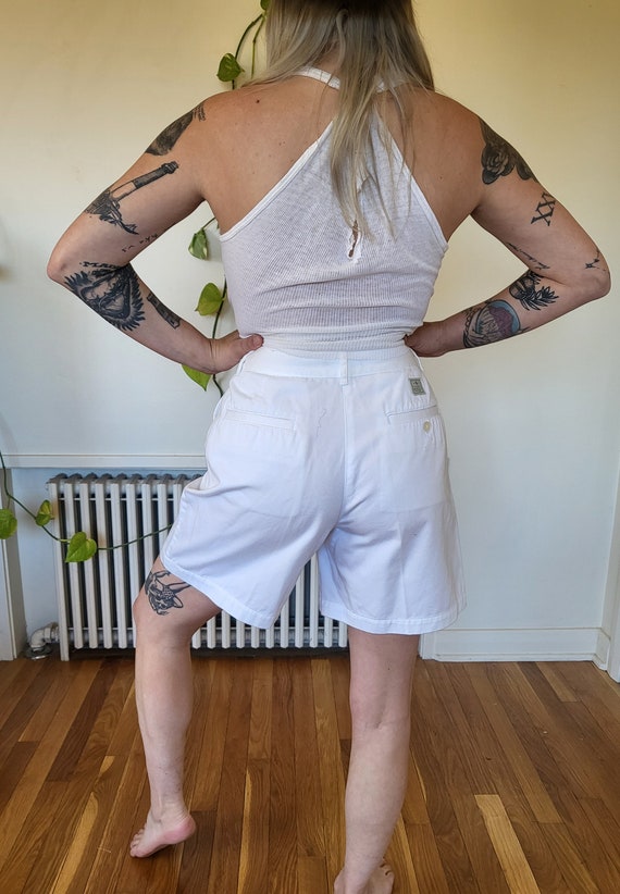 Vintage size 30 Ralph Lauren white cotton shorts … - image 6