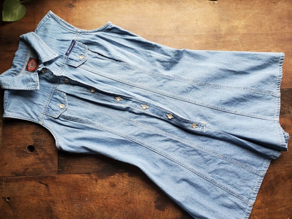Vintage soft faded blue denim romper / vintage den
