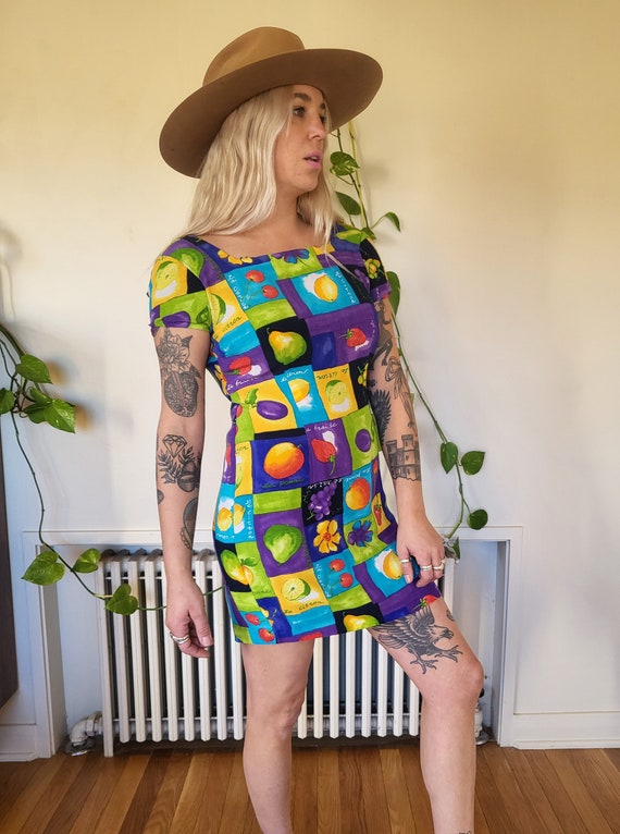 Vintage Jessica Howard fruit pattern rayon dress … - image 4