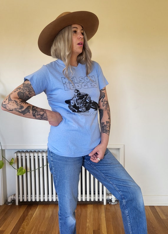 Vintage Nelson Ledges paper thin baby blue tee / … - image 7