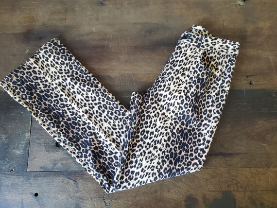 Vintage leopard print pants / 90s leopard print pa