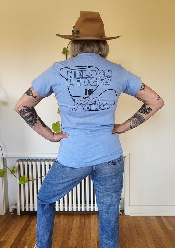 Vintage Nelson Ledges paper thin baby blue tee / … - image 6