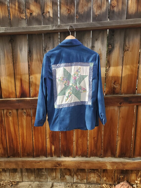 Vinage denim 50s oxford reworked with quilt patch