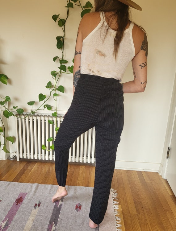 Vintage size 26 black and white stripe pants / vi… - image 6