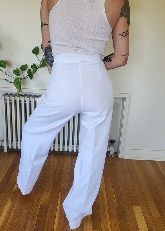 Vintage size 29 white Levis poly trouser pants / … - image 6