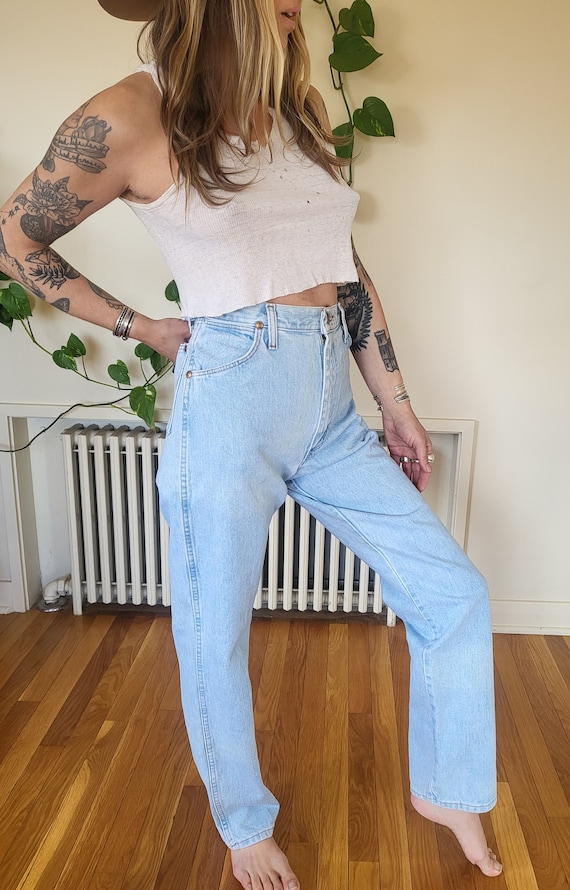 Vintage size 30 light wash Wranglers / light blue… - image 4