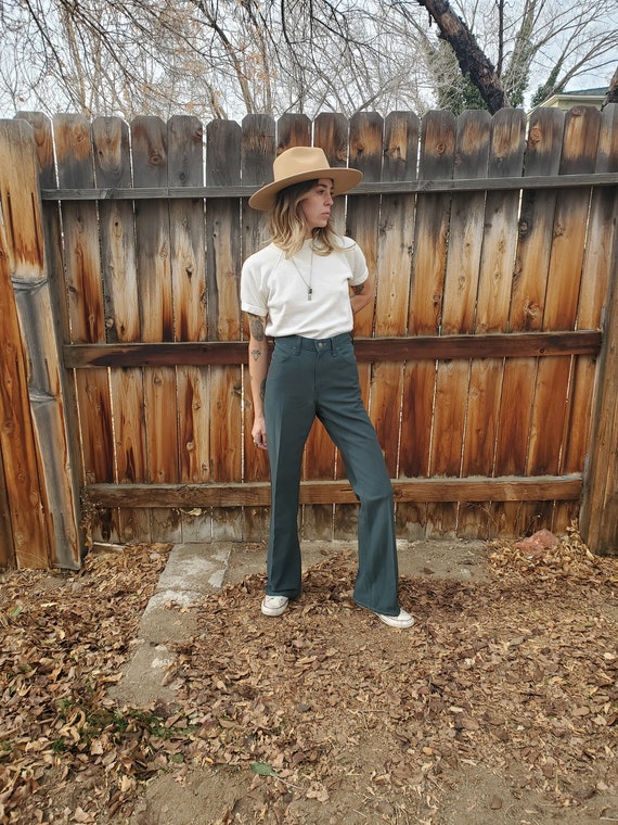 Vintage 70s Levis green retro poly pants / vintage