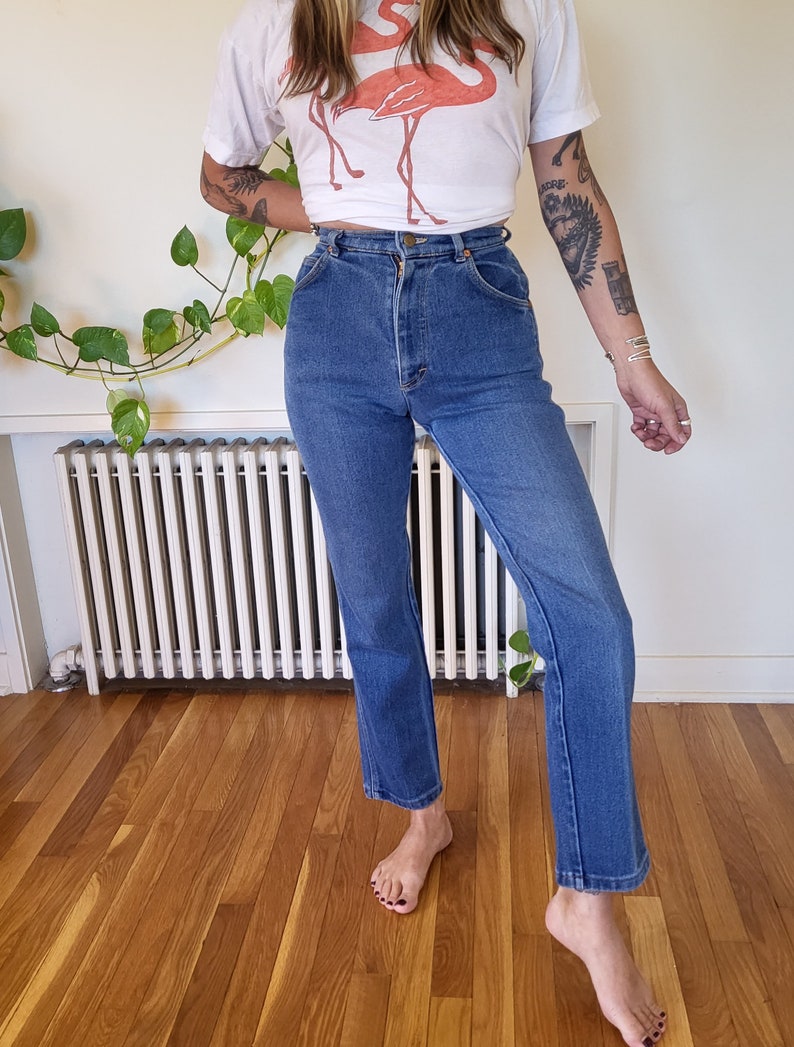 Vintage size 24 Lee tight stretch high waist skinny jeans / size 24 Lee jeans / tight Lee stretch riders size 24 / Lee skinny stretch jean image 2