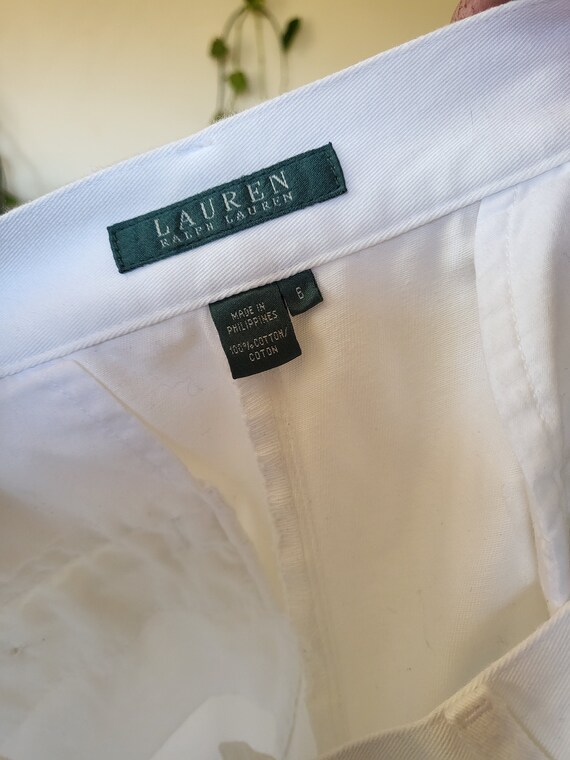 Vintage size 30 Ralph Lauren white cotton shorts … - image 7