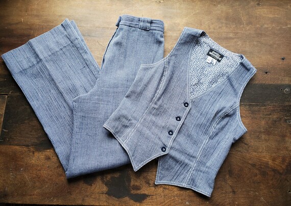Vintage Patty Woodard vest and bell bottoms set /