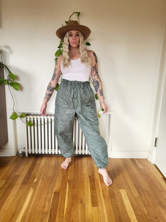 Vintage Quilted Liner Pants / vintage army liner p