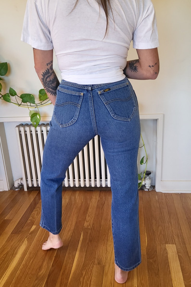 Vintage size 24 Lee tight stretch high waist skinny jeans / size 24 Lee jeans / tight Lee stretch riders size 24 / Lee skinny stretch jean image 6