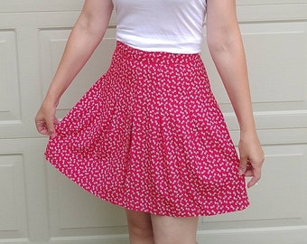 NOVELTY BOW PRINT 1990's 90's skirt S (G4)