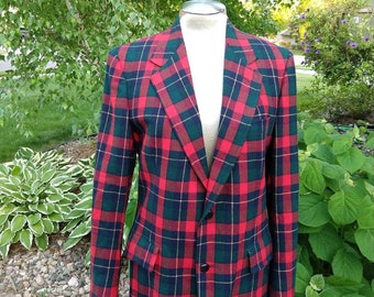 1970s PENDLETON PLAID JACKET wool blazer 70s (A6)