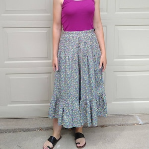 bardehle FLORAL TIERED maxi SKIRT S (D4)