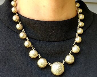 1970's GOLDTONE BAUBLE CHAIN necklace 70's (C6)