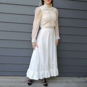 EDWARDIAN PETTICOAT skirt SLIP S (K7)