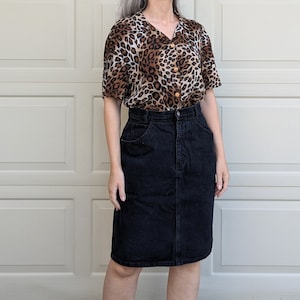 Black Denim Skirt Etsy UK