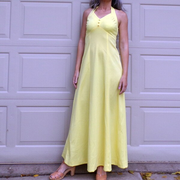 Yellow Halter Dress - Etsy