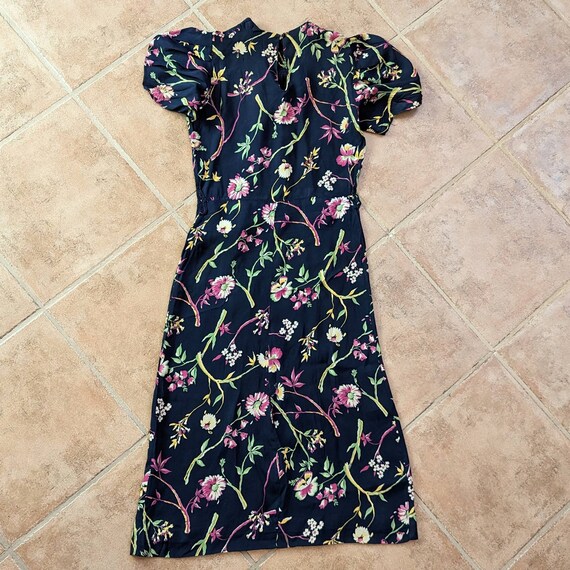 1940's FLORAL RAYON DRESS 40's xs (F1) - image 2