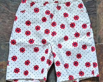 1970's WRANGLER FLORAL JORTS jean shorts 70's xs (A12)