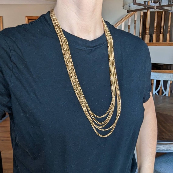 1970's/80's Vintage Necklace - Monet Goldtone Ball Chain Necklace