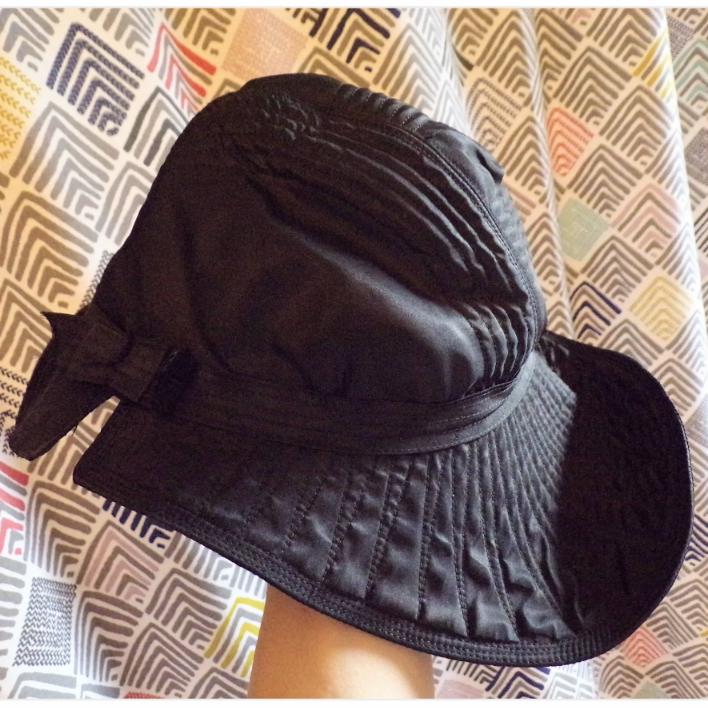 1920\'s 1930\'s BLACK TRAPUNTO STITCHED HAT tilt cloche 1920\ main image 3