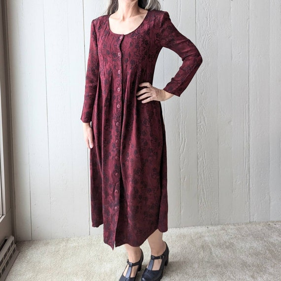 1990's BURGUNDY MAXI DRESS 90's victoria's secret… - image 6