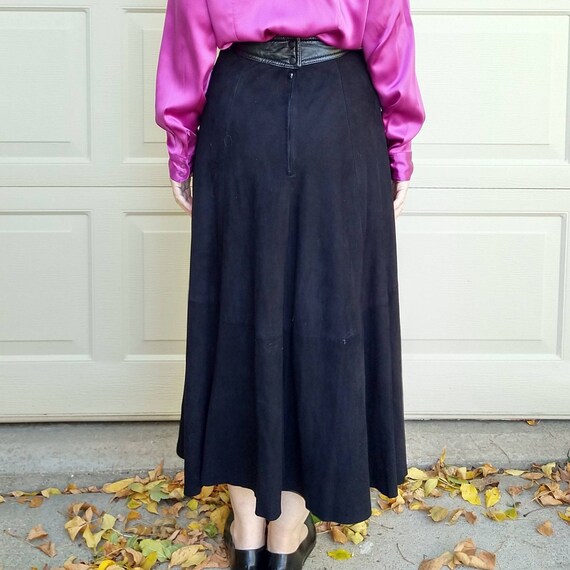 buttery soft SUEDE LEATHER SKIRT long maxi S (F5) - image 8