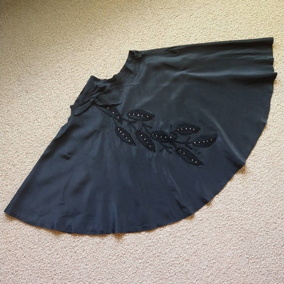 rosecrest BLACK TAFFETA full SKIRT 1950's 50's S … - image 7