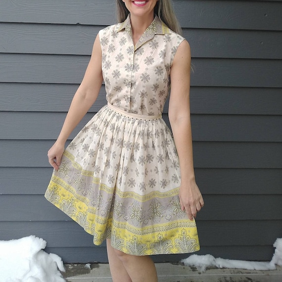 1950s 1960s SUMMER SKIRT SET full skirt S xs (E5)