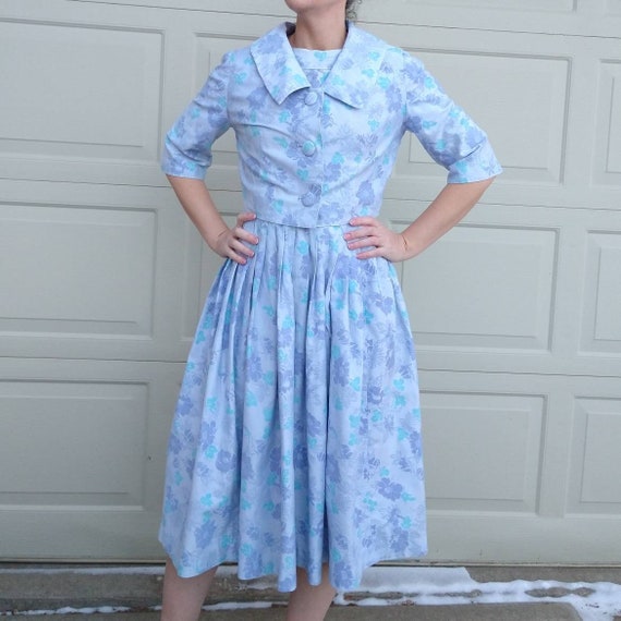 MIDCENTURY cotton DRESS SET with jacket S (D10) - image 6