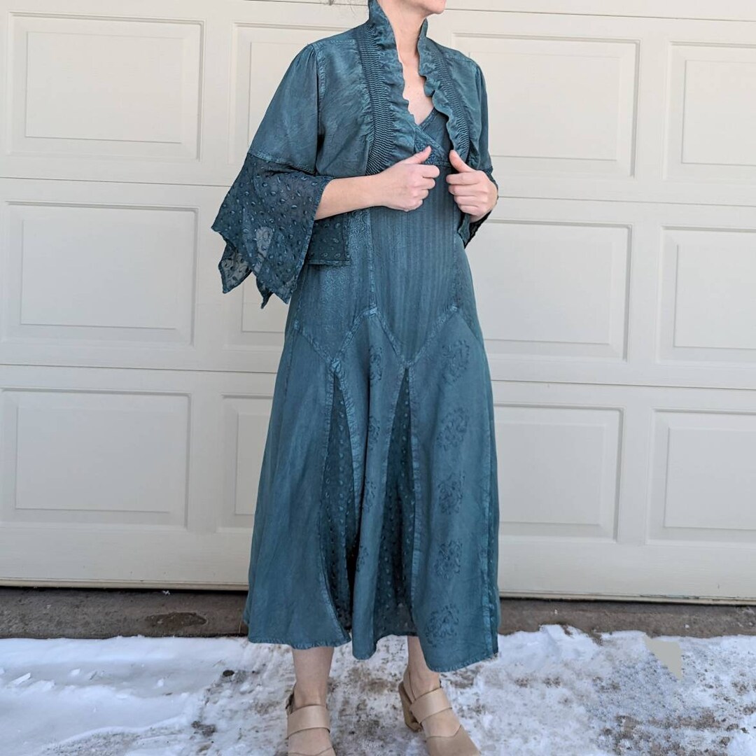 1990's Teal Denim Dress main image 1