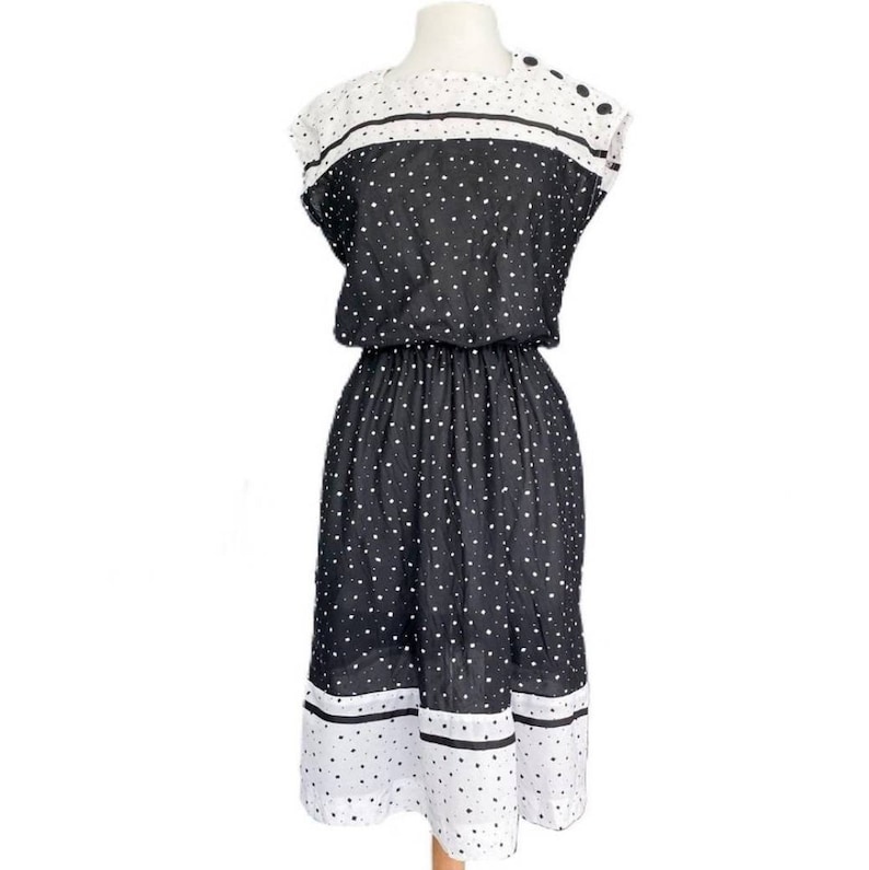CONFETTI PRINT day DRESS 1980/'s 80/'s S M A12